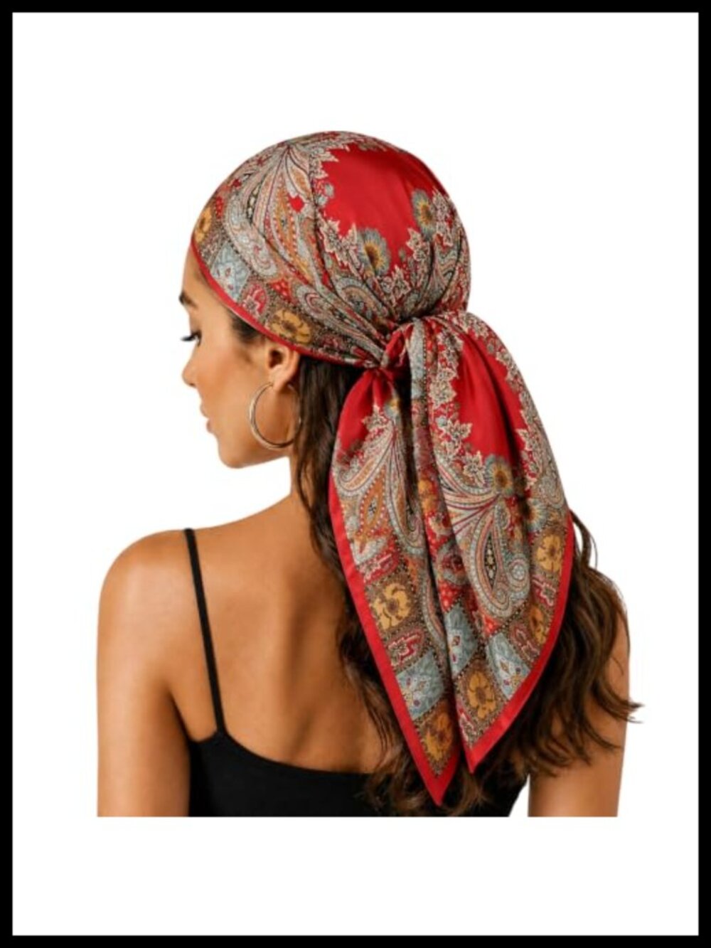 Polyester Satin Square Scarf 35 Inch Neckerchief Hair Wrap Bandana